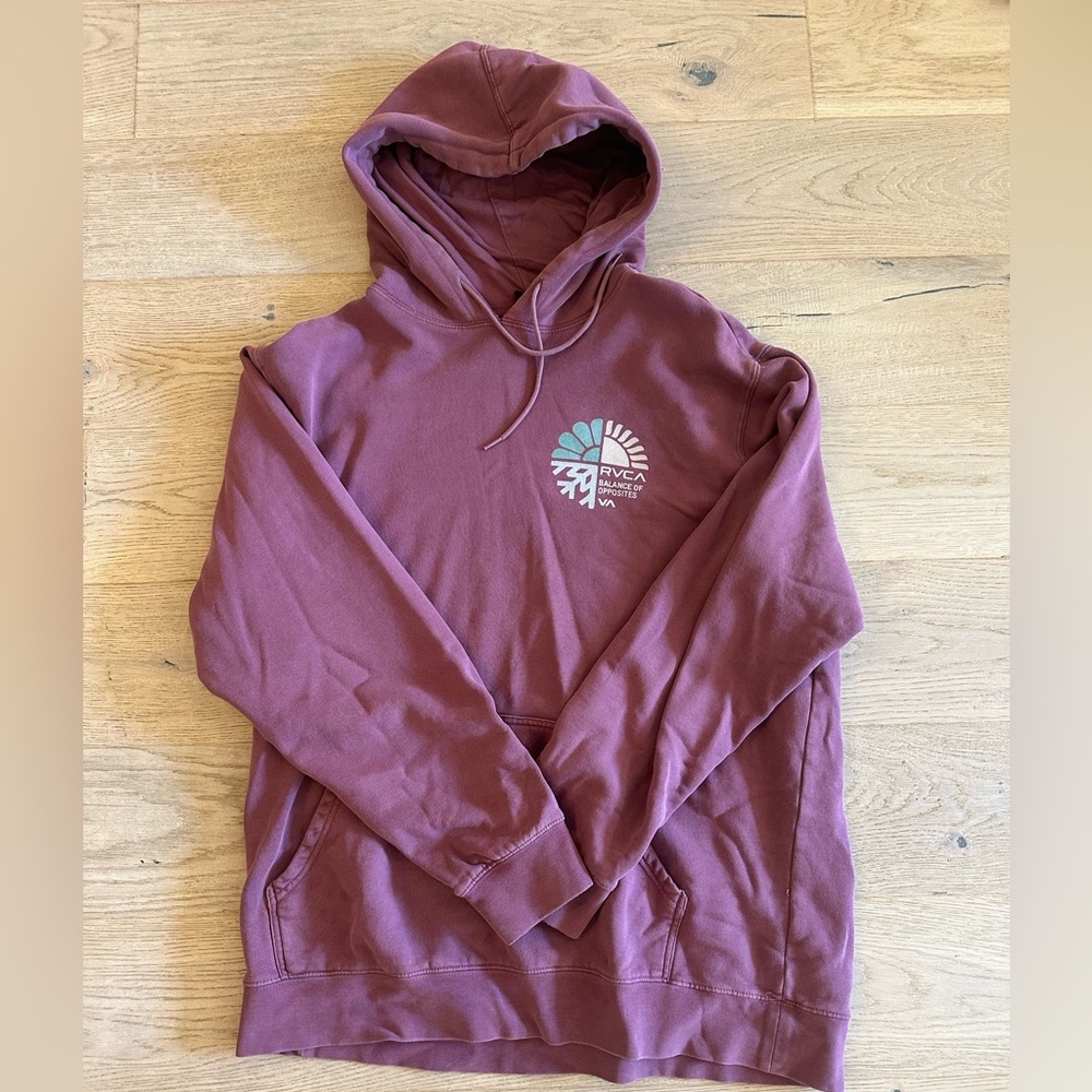 RVCA Men’s Maroon Graphic Hoodie - Size XL